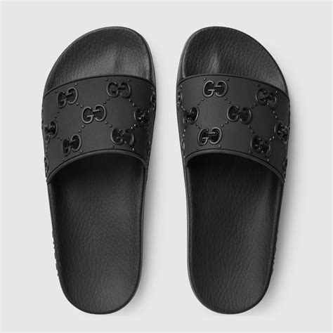 gucci slides black gg|Gucci women's slides clearance sale.